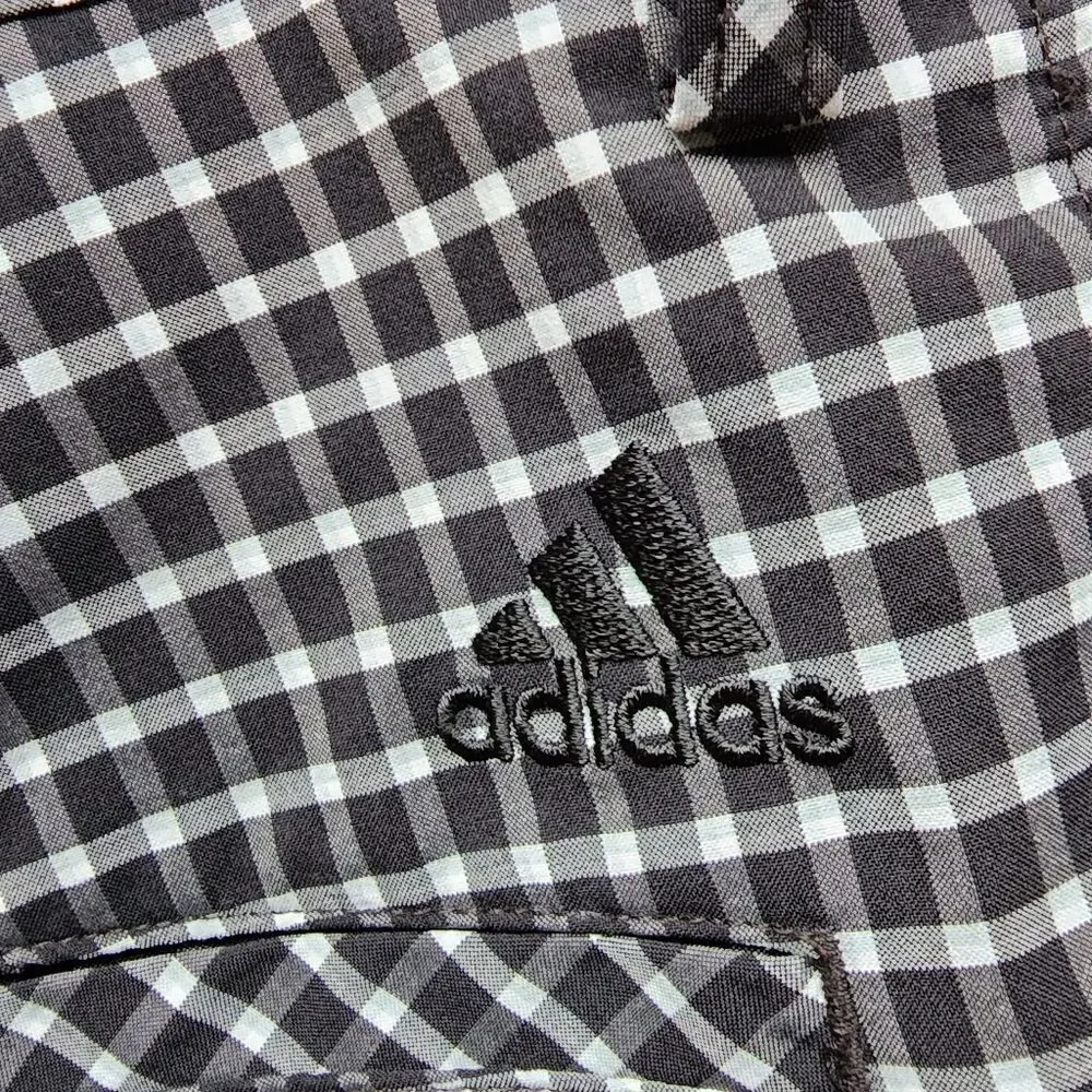 Adidas black & gray plaid shorts